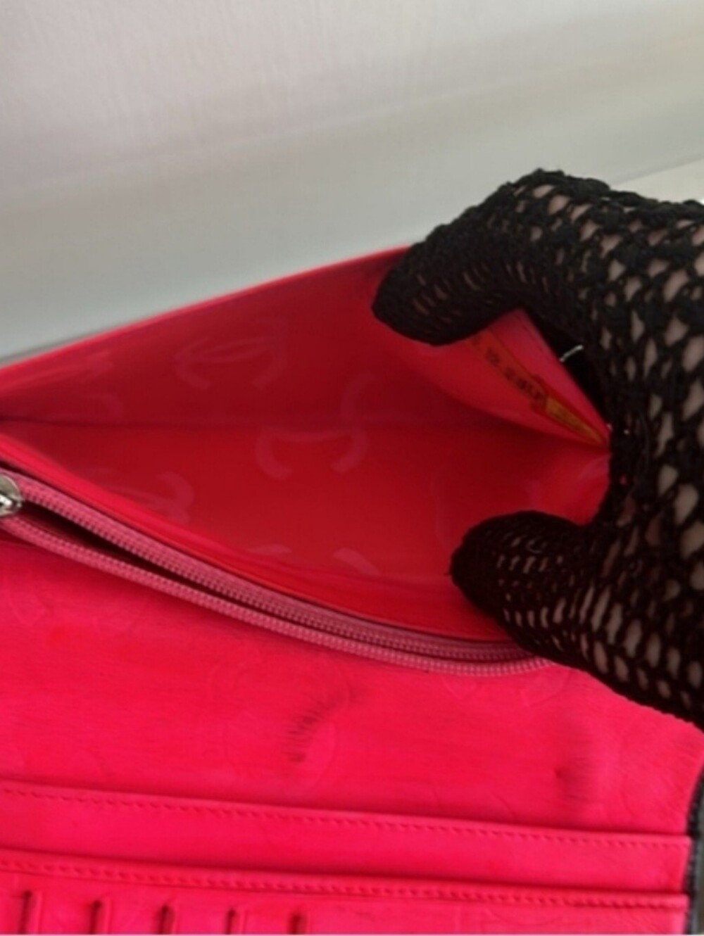 Chanel Cambon Ligne Black Quilted Leather Long Wallet Hot Pink Interior CC Logo - Picture 9 of 16